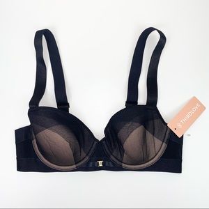 ThirdLove Ombre Mesh Demi Bra in Black/Nude 32B1/2